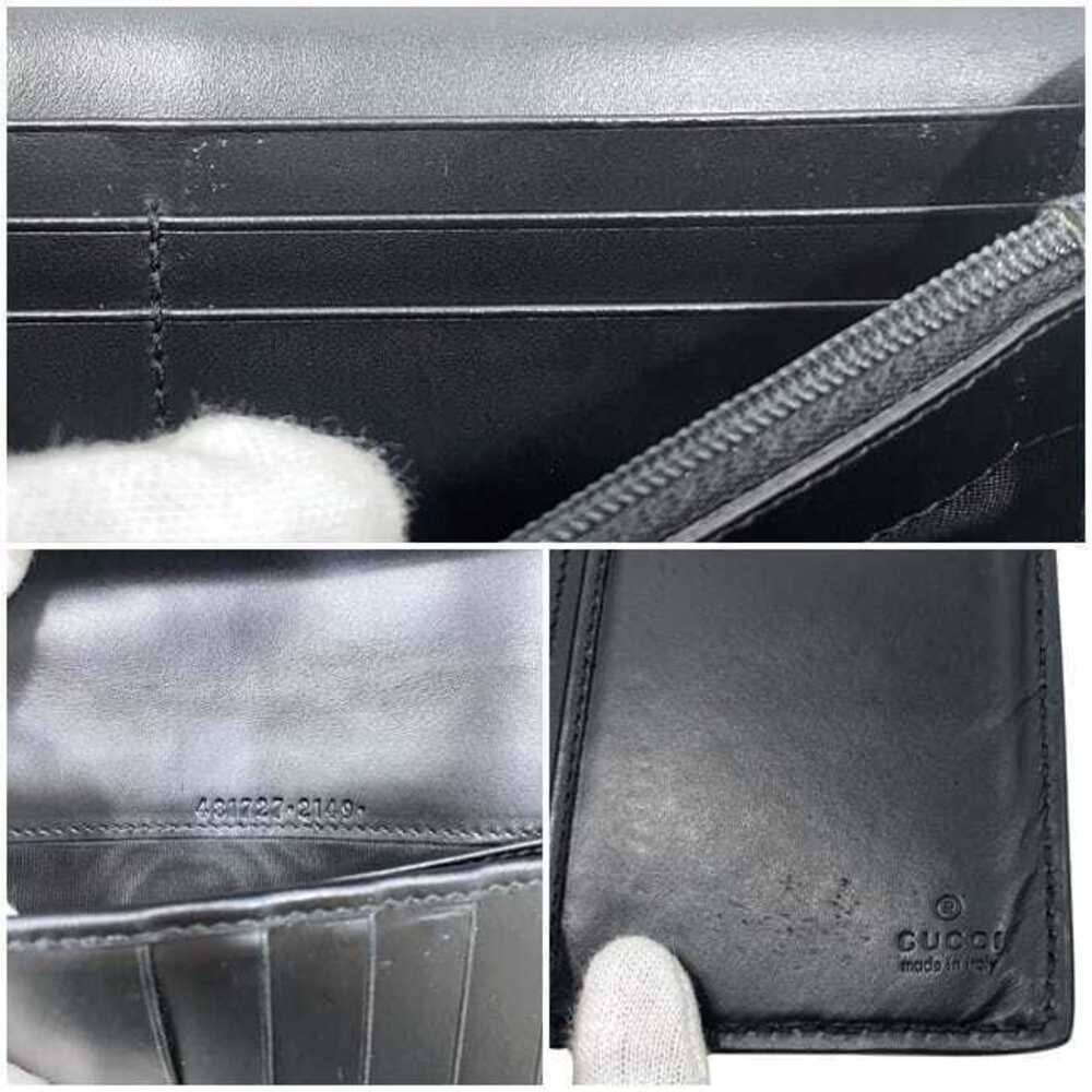 Gucci Bi fold Long Wallet Black Shima Leather GG Interlocking Folding Silver - Picture 9 of 9